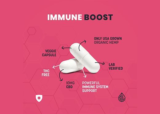 cbd capsule, immune boost, simple leaf