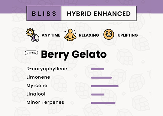 Delta 9 THC CBG CBD Gummy Hybrid Terpenes Berry Gelato