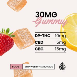 Delta-9 THC Gummies - Organic Hemp Derived - SATIVA - Strawberry Lemonade-30mg