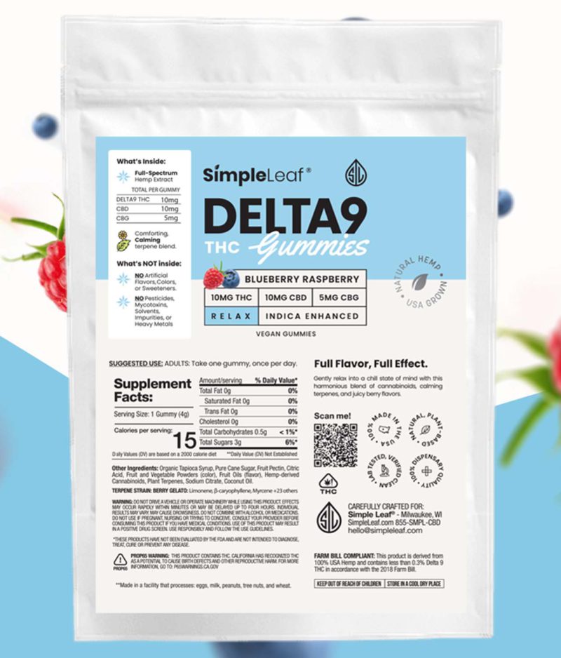 Sample Pack - Delta-9 THC Gummies - Organic Hemp Derived - INDICA- Blue Raspberry-