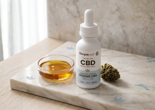 Broad spectrum CBD oil tincture 1500mg THC free with hemp terpenes