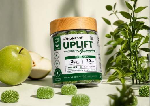 Green apple THC microdose gummies with 2mg Delta 9 THC and 20mg CBG