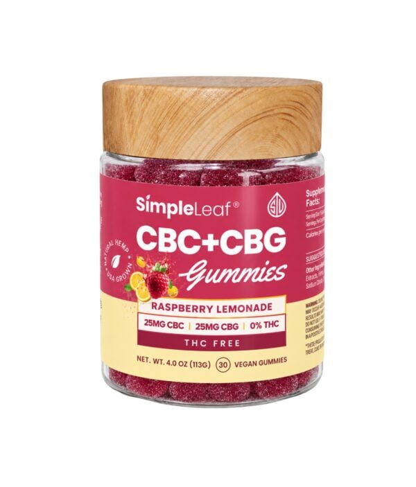 Simple Leaf CBC + CBG Gummies in Raspberry Lemonade